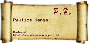 Paulics Hanga névjegykártya